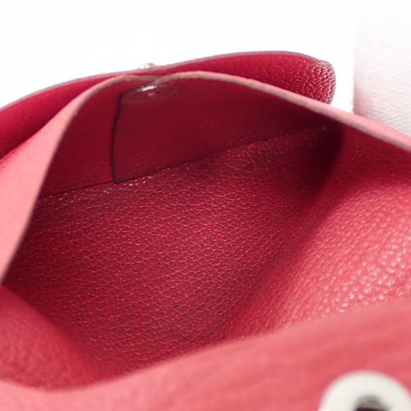 HERMES Bastia Coin Case Women's Rouge Vif Chevre N Stamp Made Around 2010  Purse - Picture 9 of 10